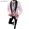 Bridalaffair Mint Green with Black Frait Suits for Men Men 3 Piece Wedding Mens SuccedpantsVest Custom Made Slimgroom Custom7696002