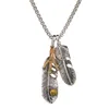 Moda jóias masculinos acessórios pena águia garra pingente colar homens vintage aço inoxidável link cadeia colares N914