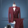 Passen Sie Designe Bräutigam-Smoking mit Revers und Mittelschlitz für Männer an, Hochzeits-Smoking für Herren, Jacke, Blazer, modischer 3-teiliger Anzug (Jacke + Hose + Krawatte + Weste) 1260