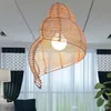 Southeast Asian Pastoral Pendant Lamps Hanging Lights Fixture Rattan Snail Escargots Hotel Restaurant Dining Room Cafes Bar Droplight