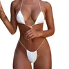 Sexig thong bikini set baddräkt bandage push up vadderad baddräkt sommar strand kvinnor baddräkt brasilianska monokini