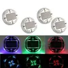 Bil 4PCS Solar 3Color 12-LED Wheel Center Cap Light Lamp Neon Undercar Underglow Set