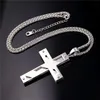 Mode-Nouveau 18K Plaqué Or Croix Hommes Collier En Acier Inoxydable Bijoux En Gros Sainte Bible À La Mode Double Côtés Croix Pendentif Bijoux P815