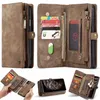 Leder 2 in1 magnetische Reißverschluss Flip Wallet Hüllen für iPhone 11 Pro Max 12 Mini XR X 8 7 6S 6 Plus