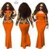 2019 Vestidos africanos Verão para as mulheres dashiki 2 Piece Vestido Top Curto vestido longo Suits Plus Size Vestuário tradicional WY1313