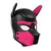 2020 Party Masks Pup Puppy Play Dog Hood Mask Padded Latex Rubber Role Play Cosplay Full Head+Ears Halloween Mask Sex Toy For Couples