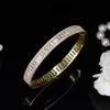 Pera Luxury Indian Dubai Bridal Wedding Gift Big Cubic Zircon Vintage Baguette Bracciale Bangle Gioielli color oro per le donne Z010 MX190727