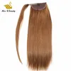 Remy Human Hair Wrap Around Ponytail HairExtensions Clip in HairPieces 100gram Straight