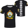 HONDURAS T-Shirt DIY nach Maß Name Nummer Hut T-Shirt Nation Flaggen HN Land Druck PO Logo honduranische spanische Kleidung241f