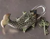 Chinese Antique Bronze Made Available Lifelike Fish lock Statue