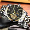 Relogio Masculino Guanqin Luxury Brand Watch Men Business Tourbillon Rostfritt stål Klockor Automatisk mekanisk armbandsur