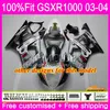 Corps d'injection pour SUZUKI GSXR-1000 GSXR1000 03 04 Carrosserie 10HM.0 GSX-R1000 GSX R1000 03 04 K3 GSXR 1000 2003 2004 Carénage Usine bleu chaud