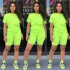 Women solid color Sweat suit sporrts Outfits shorts 2 piece set short sleeve t shirt+mini pants designer summer clothes jogger suit 2770