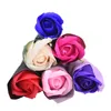 5pcs fiori di sapone multicolore rose fiori artificiali bouquet decorazione di nozze fiori decorativi al tocco reale per l'arredamento della camera da letto