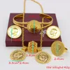 Adixyn Gold Color Coin Jewelry Set Set di collana etiopa Pendente / orecchini / anello / Bangle Habesha Matrimonio Eritrea / Africa Regalo