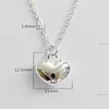 Fine Jewelry Heart Pendant Necklace Authentic 925 Sterling Silver Necklace&Pendants Long Chain Love Necklaces For Women