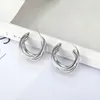 Pendientes de aro chapados en oro y plata de 18 quilates para mujer, pendiente con pasador, joyería de boda nupcial, pendientes de aleación baratos para mujer, precio al por mayor