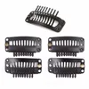 50pcs/bag 3.2cm 9-T-Tube Stainless Steel Snap Comb Wig Clip For Machine Wefted/Weaving Extensions Clip In Hair Extensions Accessory