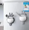 Totoro Toothbrush Holder Cartoon Cute Wall Mount Hanging Sucker Rack Toothpaste Holders with 3 Suction Cups Spoon Holder GGA2142