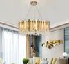 Ny ankomst modern lyxkristall ljuskrona belysning guld ljuskronor ljus justerbar LED hänge lampor för Hotel Villa Myy