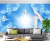 carta da parati per le pareti 3 d di soggiorno Fantasy cielo blu 3D Wallpapers parete di fondo europeo tv