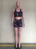 Kvinnor Designer Baddräkt 2PCS Bikini Sats Leopard Crop Top Badkläder Push Up Tank Vest Bras + Shorts Tankini Beachwear Playsuit C6402