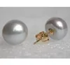 1 Paar 10–11 mm große natürliche südseegraue Perlenohrringe mit 14-karätigem Goldverschluss