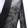 Latest Coat Pant Designs 2020 Slim Shiny Silver Smoking Jacket Italian Tuxedo Dress Double Breasted Men Suits For Wedding Groom236O