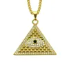 Ouro Illuminati Olho de Horus Egyptian Pyramid Com 23,6 polegadas Cadeia Para Homens / pingente de colar de Hip Hop Jewelry WL897 Frete grátis