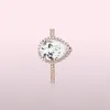 Classico all'ingrosso per anello a goccia lucido Argento sterling 925 placcato oro rosa Set CZ Diamond Lady Anello di alta qualità con originale B6137201