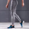 Pantaloni da corsa da uomo Leggings sportivi stampati a vita alta Pantaloni da bodybuliding per il fitness Pantaloni da jogging per esercizi sottili Leggins da corsa 2019 nuovi