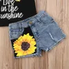 2pcs Toddler Baby Girl Clothes Raiper Tshirt Topdenim Pantalons courts Outfits Set6010283