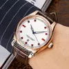 NIEUWE M114300 Miyota 8215 Automatische Herenhorloge Stalen Case White Dial Red Diamond Markers Zwart Lederen Sapphire Horloges TimeZonewatch E148B2