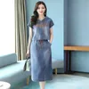 New Summer Women Denim Sets Plus Size Casual Loose Hooded Tops And Slim Jeans Skirts Two-Piece Suits For Females Denim Sets