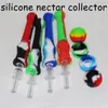 5pcs Silicone Nectar Hookahs Concentrate dab straw smoke pipe with GR2 Titanium Tip Oil Rigs smoking pipes