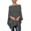 Printemps automne pull asymétrique femmes Poncho pull pull asymétrique superposition solide vêtements dames décontracté automne Tops271s