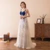 2019 Date Big Blue Button Cristal Tulle Robes De Soirée Avec Scoop Robe De Bal Plus La Taille Robe De Soirée Formelle AL84