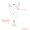 여자를위한 보헤미안 다층 인어 꼬리 펜던트 목걸이 빈티지 비치 실버 컬러 쉘 초커 목걸이 펜던트 쥬얼리