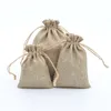 自然なジュー​​トドローストリングバッグスタイリッシュなヘシアンの黄麻布の結婚式の好意所有者コーヒー豆キャンディギフトバッグPouch220D