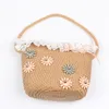 Stylish Straw Bag Summer Beach Bag Purse Girls Small Messenger Bag Cross Body Shoulder Messenger Satchel with Zipper