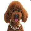Bling Rhinestone Pearl Necklace Dog Collar Alloy Diamond Puppy Pet Collars For Little Dogs Mascotas Dog Accessories