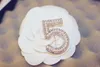 골드 컬러 / 실버 브로치 레터 5 완전 크리스탈 라인 석 브로치 핀 여성 파티 꽃 번호 브로치 쥬얼리