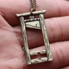 Collier pendentif Guillotine Punk pour hommes et femmes, 10 pièces, bijoux tibétains français, accessoires, vente en gros, Lots en vrac