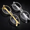 Full Diamond Glasses Diamond Jewelry Cubic Zirconia Fashion Hip Hop Glasses Silver Gold Eloy Material Normal Mirror185X