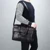 Shujin retro hombres pu cuero maletín de cuero hombres de negocios bolsos de mano machos bolsos de mensajero de hombro vintage grandes bolsos para computadora portátil1304j