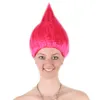 Parrucca Trolls Parrucca colorata con testa di fiamma per parrucche cosplay per feste di Halloween Verde rosso Cosplay per bambini di alta qualità