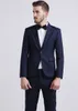 Костюмы Блейзер сшитое Groom Tuxedos Шафера One Button Нотч Best Man Mens Жениха Wedding мужские (куртка + штаны)