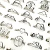 Fashion 30PCs/Pack Hollowing out Silver band Rings Men's and Women's Stainless Steel finger ring Mix Style Jewelry Engagement Wedding charm Gifts