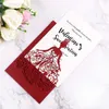 New Arrival Free DHL Shipping Lase Cut Crown Princess Invitations Cards For Business Birthday Sweet 15 Quinceanera, Sweet 16th Invite(RED)