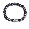 Pulsera de piedras preciosas con cabeza de Buda, pulsera de personalidad simple de piedra natural para hombres y mujeres